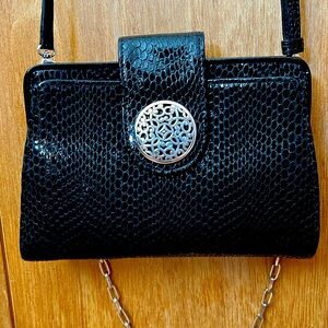 NWT Brighton black patent snakeskin bag
